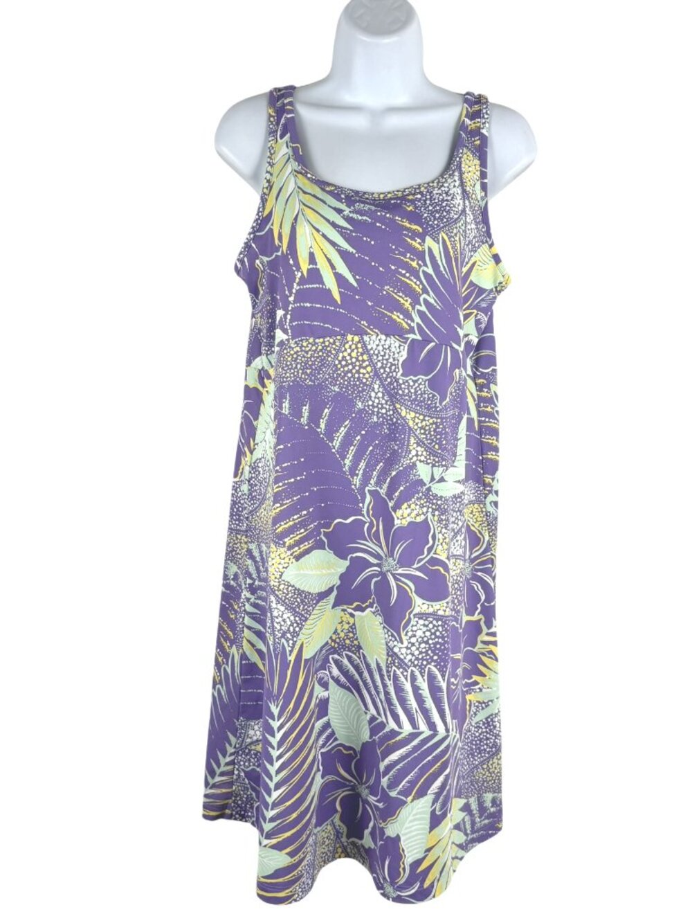 Columbia PFG Omni Freeze Dress Large Sleeveless Tropical Floral Purple DR-1894